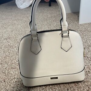 Aldo Cream Satchel Bag with Gold Accents